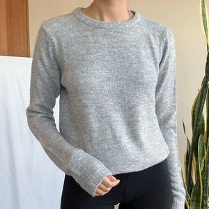 Knitted Crewneck Sweater - Gray, Medium